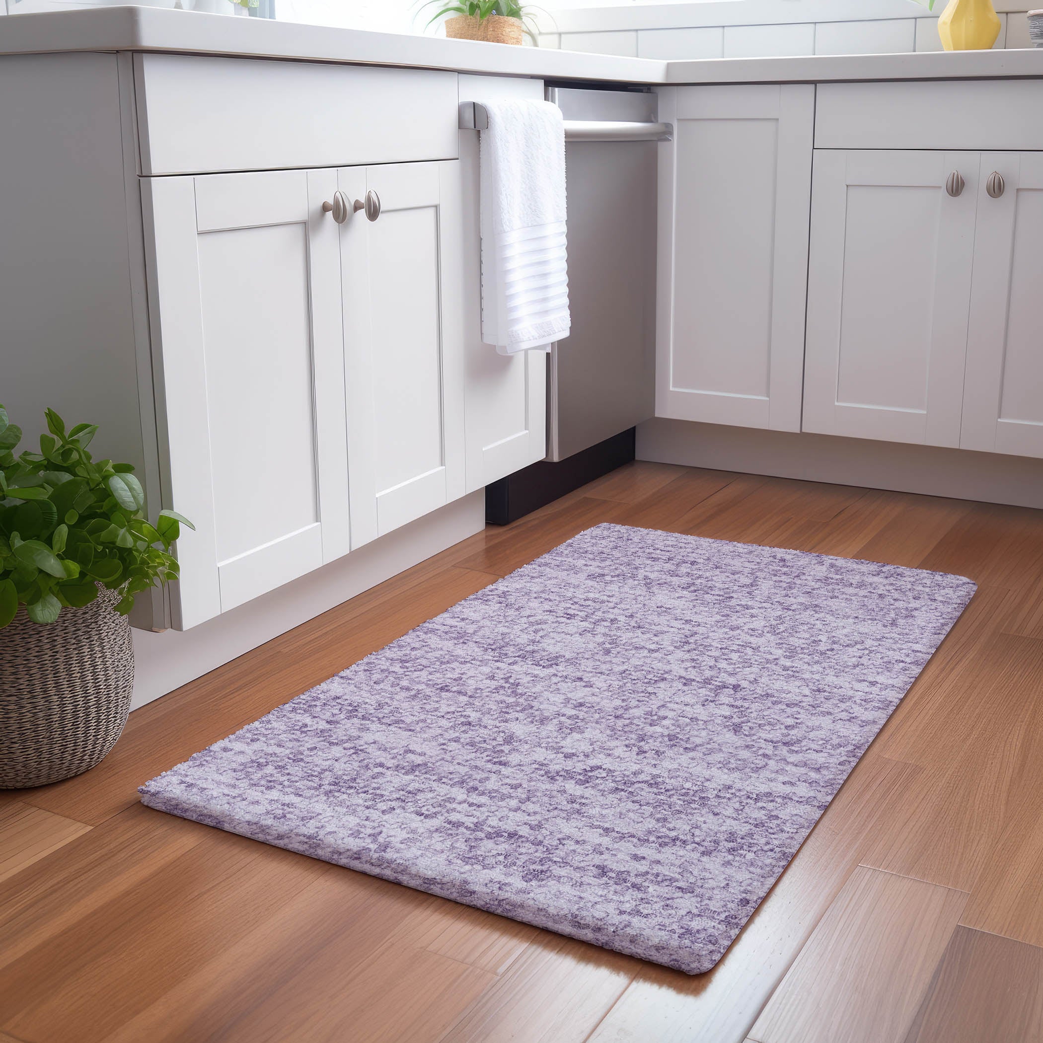 Luxury Washable Transitional VY2 Lavender Purple Rug 1'8" x 2'6" #shape_Rectangle