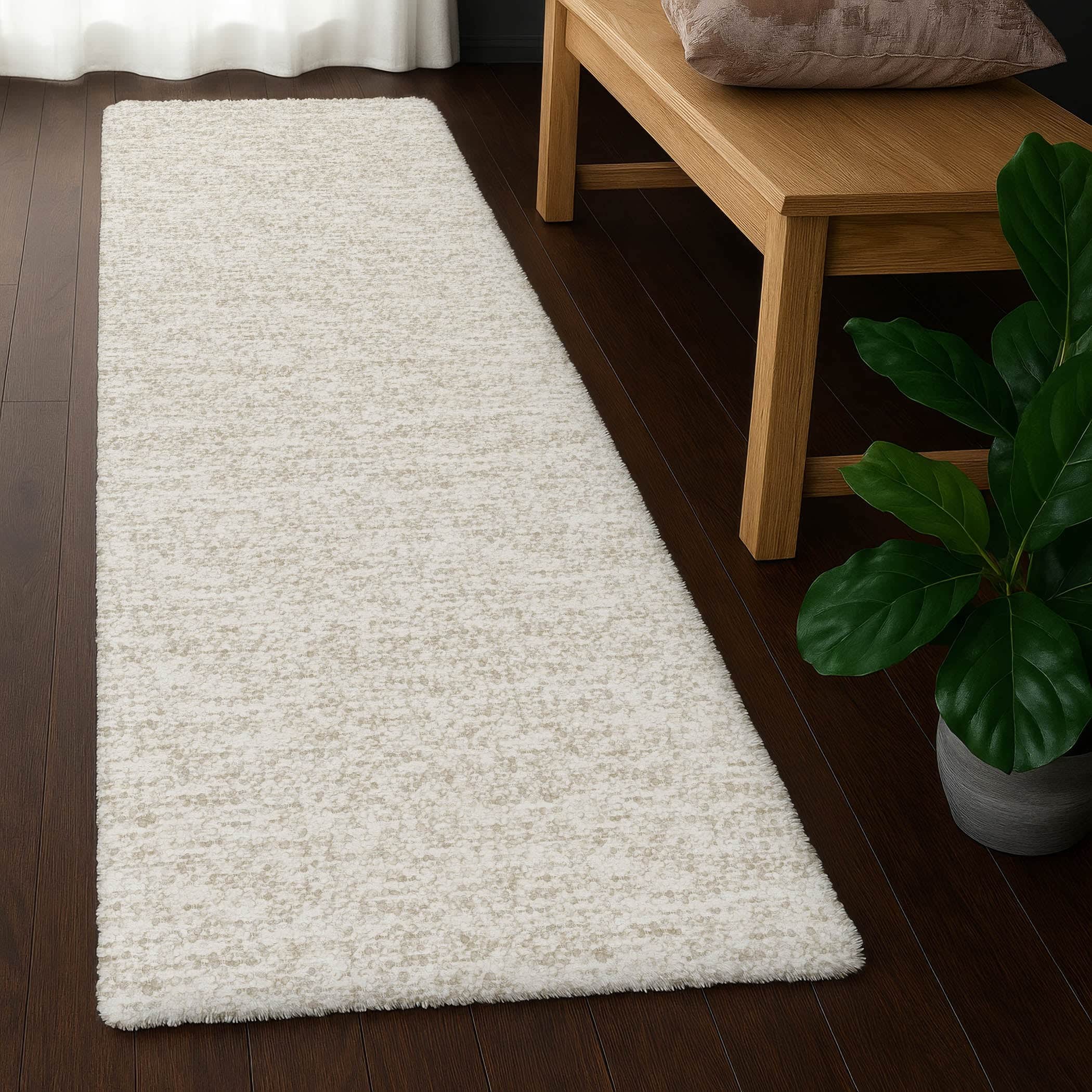 Luxury Washable Transitional VY2 Linen Ivory Rug 2'3" x 7'6" #shape_Runner