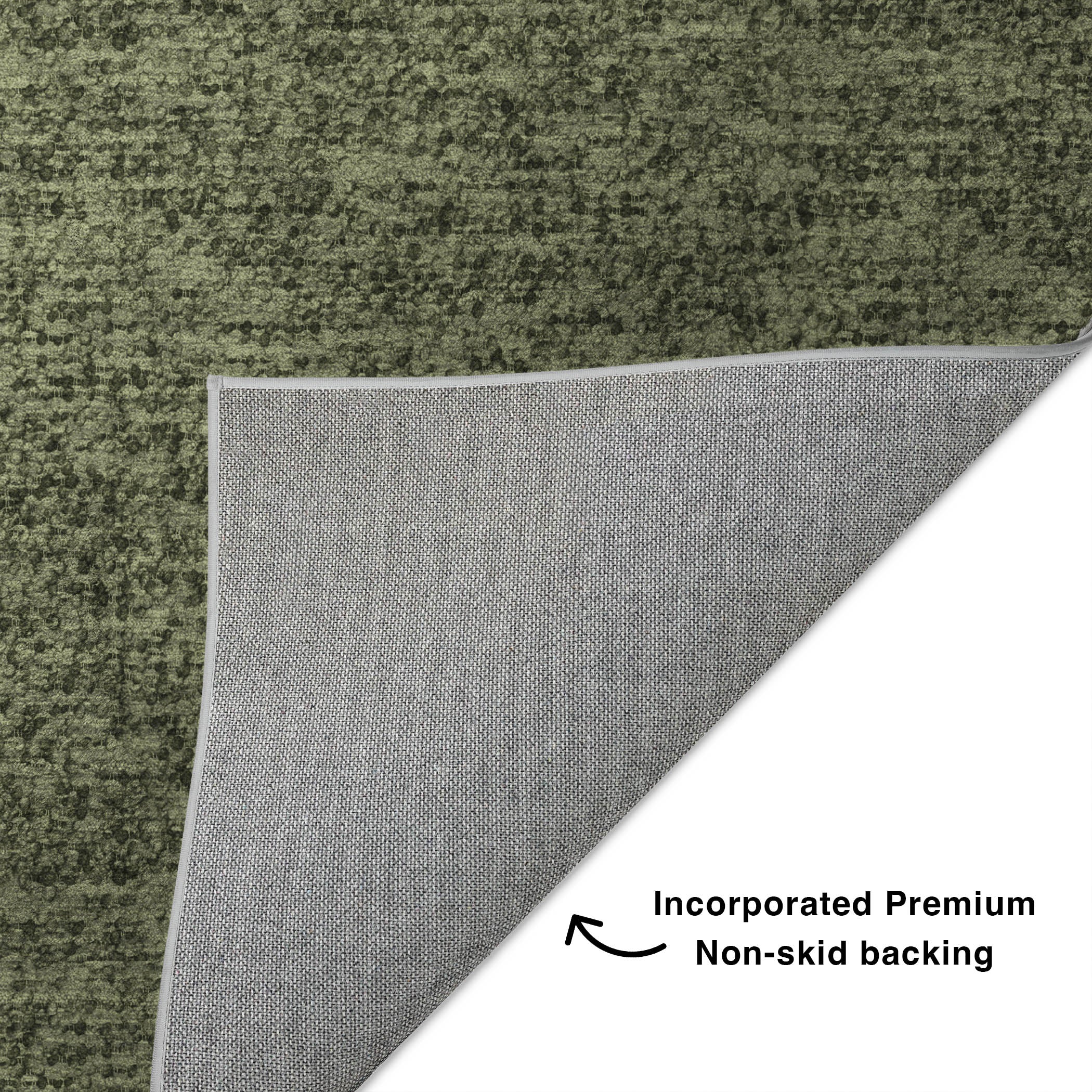 Luxury Washable Transitional VY2 Olive Green Rug 1'8" x 2'6" #shape_Rectangle