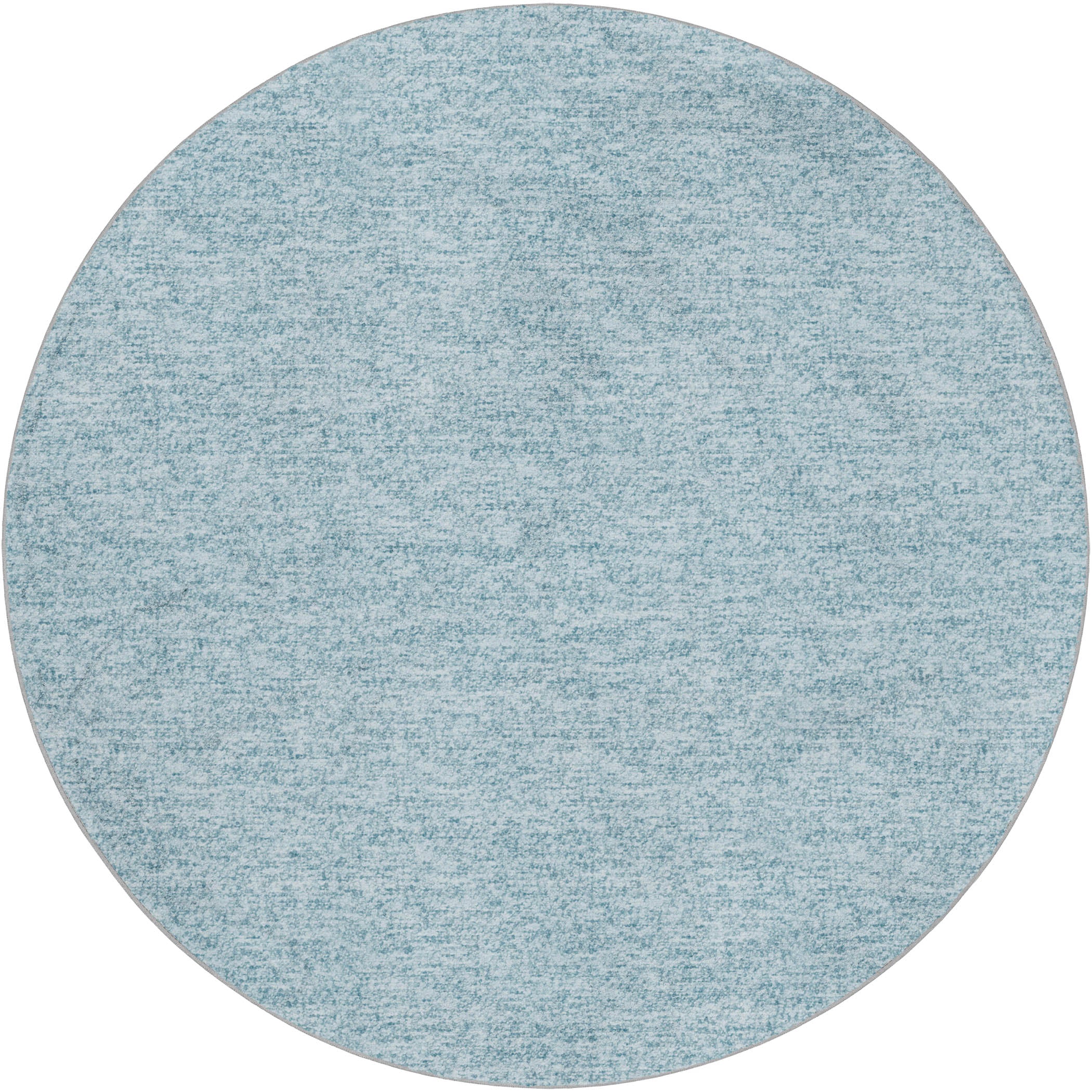 Luxury Washable Transitional VY2 Sky Blue Rug 8' x 8' #shape_Round