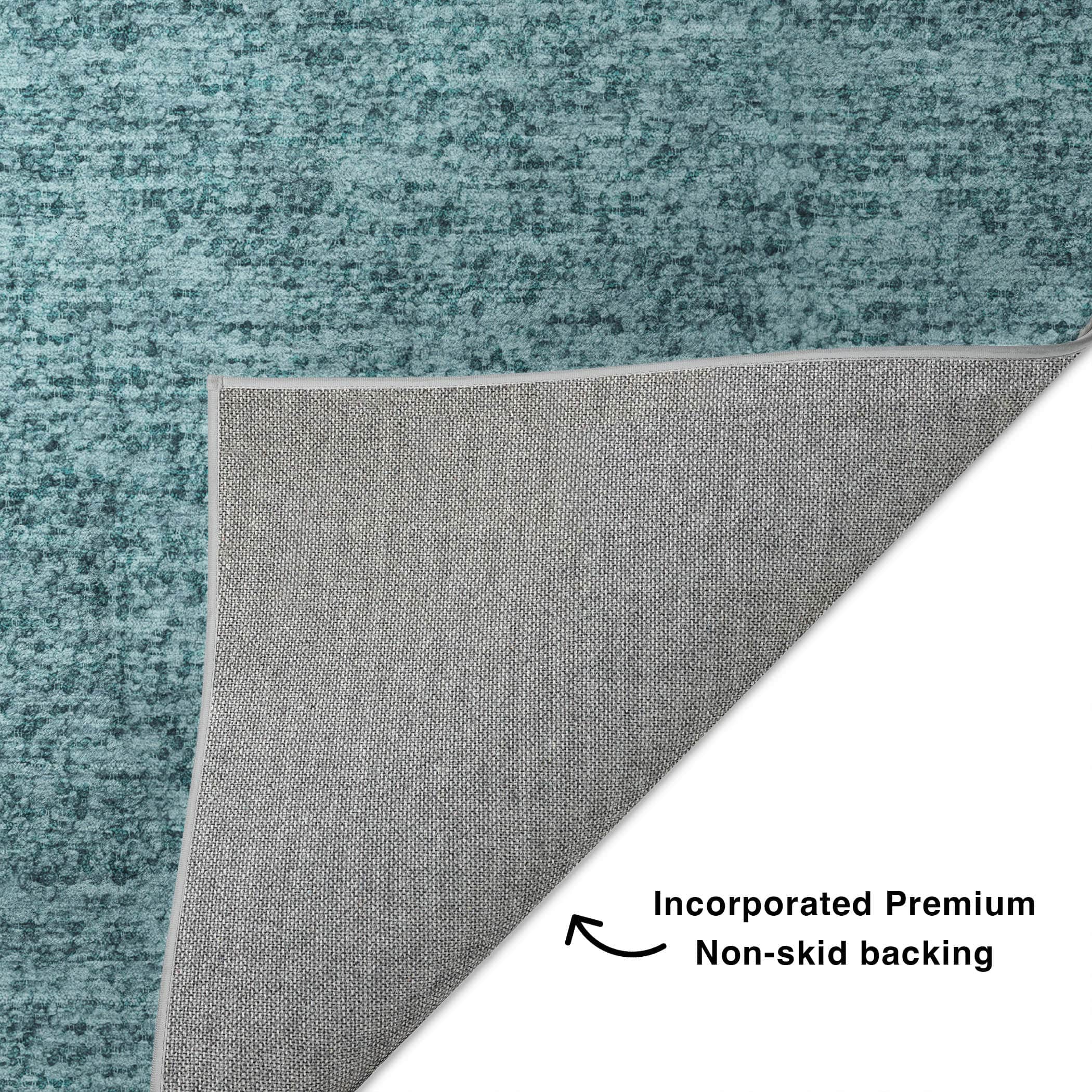 Luxury Washable Transitional VY2 Teal Rug 1'8" x 2'6" #shape_Rectangle