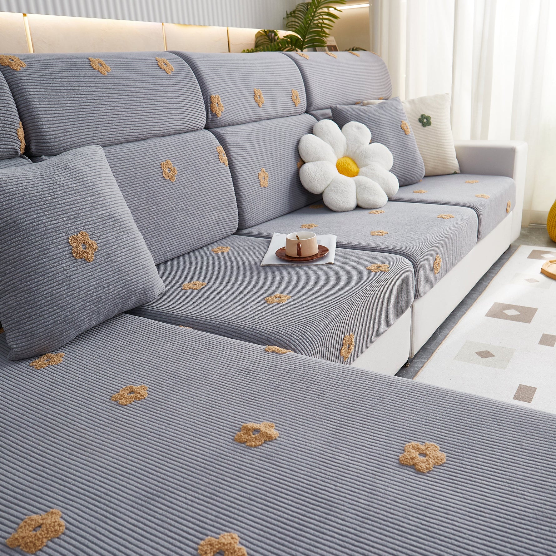 Polar Fleece Sofa Cushion Covers for Sofa 1/2/3/4 Seater, Best Seat Covers for Dogs, Pet Couch Protector