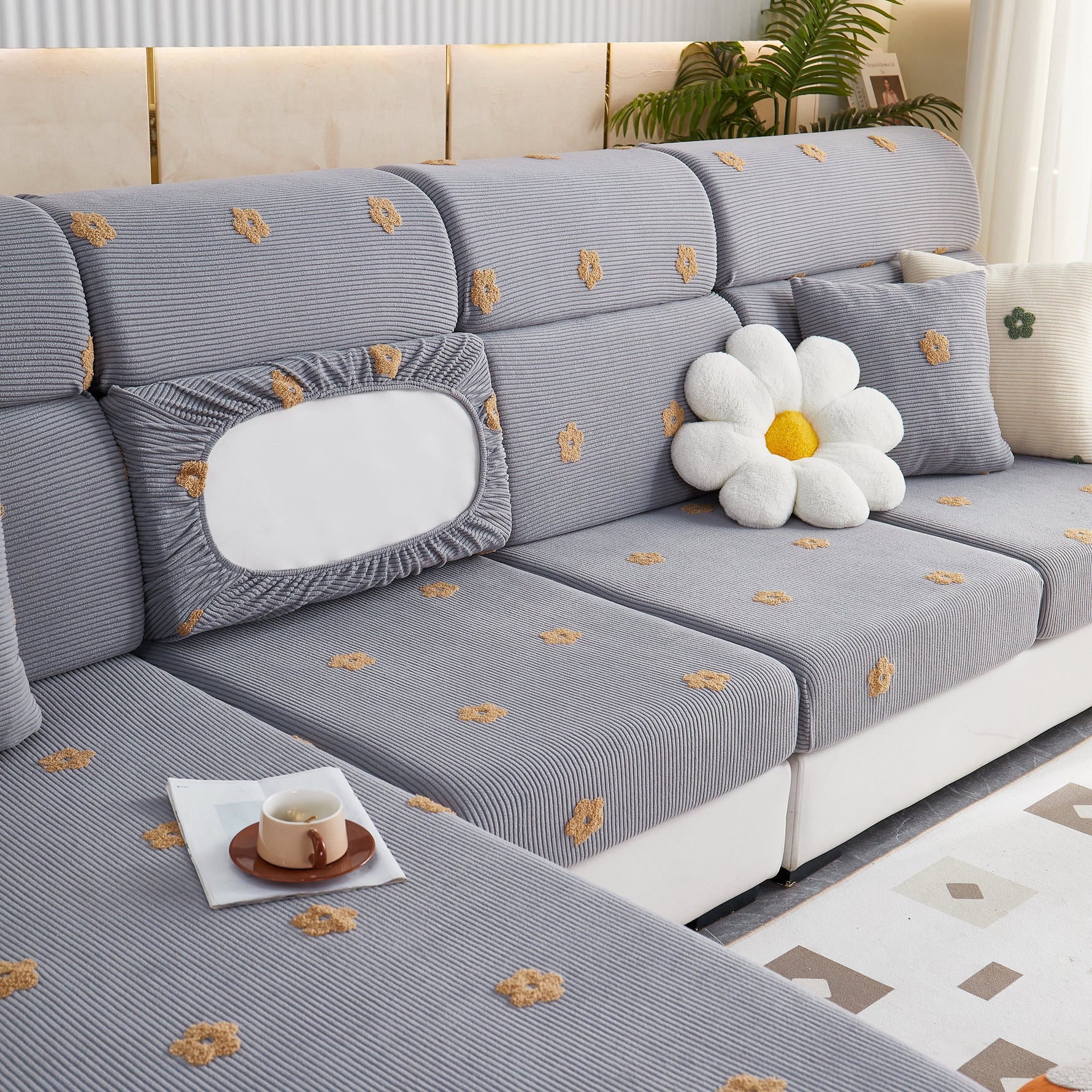 Polar Fleece Sofa Cushion Covers for Sofa 1/2/3/4 Seater, Best Seat Covers for Dogs, Pet Couch Protector