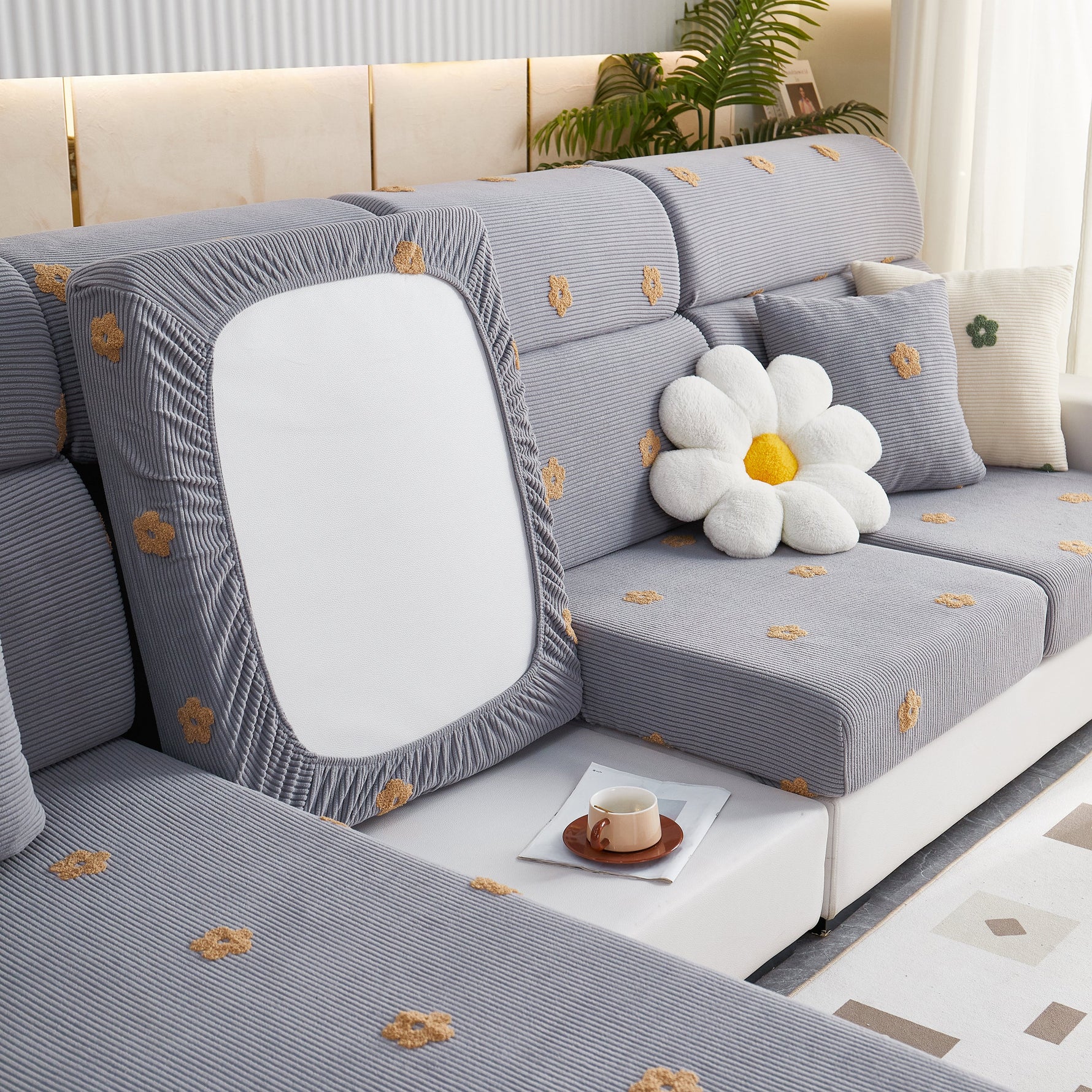 Polar Fleece Sofa Cushion Covers for Sofa 1/2/3/4 Seater, Best Seat Covers for Dogs, Pet Couch Protector