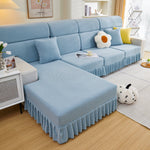 Tailored Sofa Cushion Covers Stretch Couch Seat Covers  with Skirt for Sectional Sofas