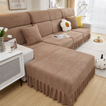 Tailored Sofa Cushion Covers Stretch Couch Seat Covers  with Skirt for Sectional Sofas