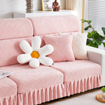 Stretchable Chaise Lounge Sofa Covers and Couch Seat Covers with Skirt for Sectional Couches