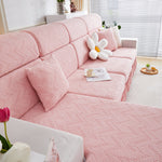 Stretchable Chaise Lounge Sofa Covers and Couch Seat Covers with Skirt for Sectional Couches