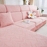 Stretchable Chaise Lounge Sofa Covers and Couch Seat Covers with Skirt for Sectional Couches
