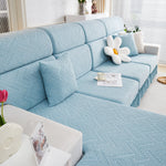Stretchable Chaise Lounge Sofa Covers and Couch Seat Covers with Skirt for Sectional Couches