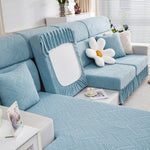 Stretchable Chaise Lounge Sofa Covers and Couch Seat Covers with Skirt for Sectional Couches