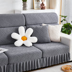 Stretchable Chaise Lounge Sofa Covers and Couch Seat Covers with Skirt for Sectional Couches