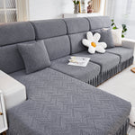 Stretchable Chaise Lounge Sofa Covers and Couch Seat Covers with Skirt for Sectional Couches