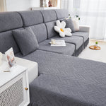 Stretchable Chaise Lounge Sofa Covers and Couch Seat Covers with Skirt for Sectional Couches