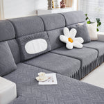 Stretchable Chaise Lounge Sofa Covers and Couch Seat Covers with Skirt for Sectional Couches