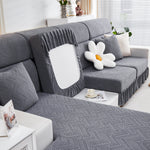Stretchable Chaise Lounge Sofa Covers and Couch Seat Covers with Skirt for Sectional Couches