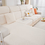 Stretchable Chaise Lounge Sofa Covers and Couch Seat Covers with Skirt for Sectional Couches
