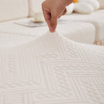 Stretchable Chaise Lounge Sofa Covers and Couch Seat Covers with Skirt for Sectional Couches