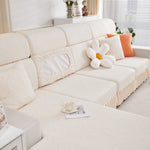 Stretchable Chaise Lounge Sofa Covers and Couch Seat Covers with Skirt for Sectional Couches