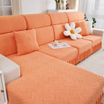 Stretchable Chaise Lounge Sofa Covers and Couch Seat Covers with Skirt for Sectional Couches