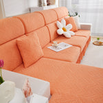 Stretchable Chaise Lounge Sofa Covers and Couch Seat Covers with Skirt for Sectional Couches
