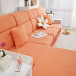 Stretchable Chaise Lounge Sofa Covers and Couch Seat Covers with Skirt for Sectional Couches