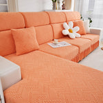 Stretchable Chaise Lounge Sofa Covers and Couch Seat Covers with Skirt for Sectional Couches