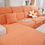 Stretchable Chaise Lounge Sofa Covers and Couch Seat Covers with Skirt for Sectional Couches
