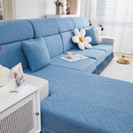 Stretchable Chaise Lounge Sofa Covers and Couch Seat Covers with Skirt for Sectional Couches