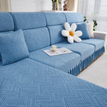 Stretchable Chaise Lounge Sofa Covers and Couch Seat Covers with Skirt for Sectional Couches
