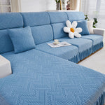 Stretchable Chaise Lounge Sofa Covers and Couch Seat Covers with Skirt for Sectional Couches