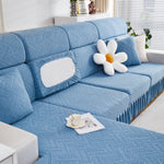 Stretchable Chaise Lounge Sofa Covers and Couch Seat Covers with Skirt for Sectional Couches