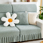 Stretchable Chaise Lounge Sofa Covers and Couch Seat Covers with Skirt for Sectional Couches