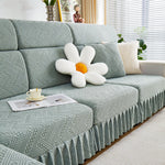 Stretchable Chaise Lounge Sofa Covers and Couch Seat Covers with Skirt for Sectional Couches