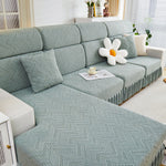 Stretchable Chaise Lounge Sofa Covers and Couch Seat Covers with Skirt for Sectional Couches