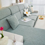 Stretchable Chaise Lounge Sofa Covers and Couch Seat Covers with Skirt for Sectional Couches