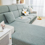 Stretchable Chaise Lounge Sofa Covers and Couch Seat Covers with Skirt for Sectional Couches