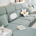 Stretchable Chaise Lounge Sofa Covers and Couch Seat Covers with Skirt for Sectional Couches