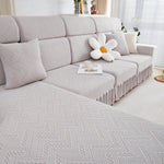 Stretchable Chaise Lounge Sofa Covers and Couch Seat Covers with Skirt for Sectional Couches