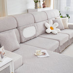 Stretchable Chaise Lounge Sofa Covers and Couch Seat Covers with Skirt for Sectional Couches