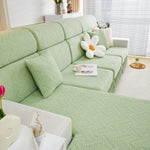 Stretchable Chaise Lounge Sofa Covers and Couch Seat Covers with Skirt for Sectional Couches