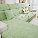 Stretchable Chaise Lounge Sofa Covers and Couch Seat Covers with Skirt for Sectional Couches