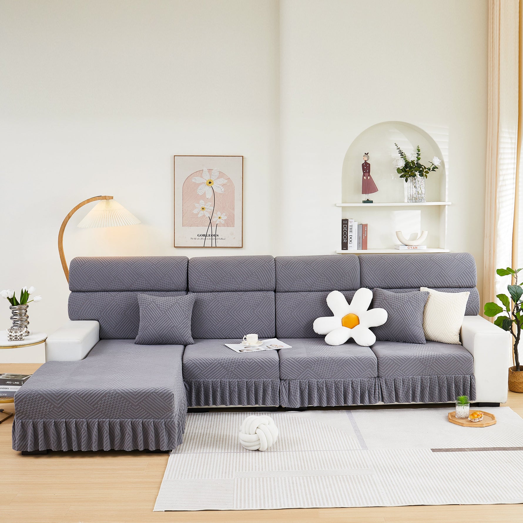 Stretch Sofa Covers for Couch Seats and Cushions, Suitable for 1/2/3/4/L Seater Sofas and Couches