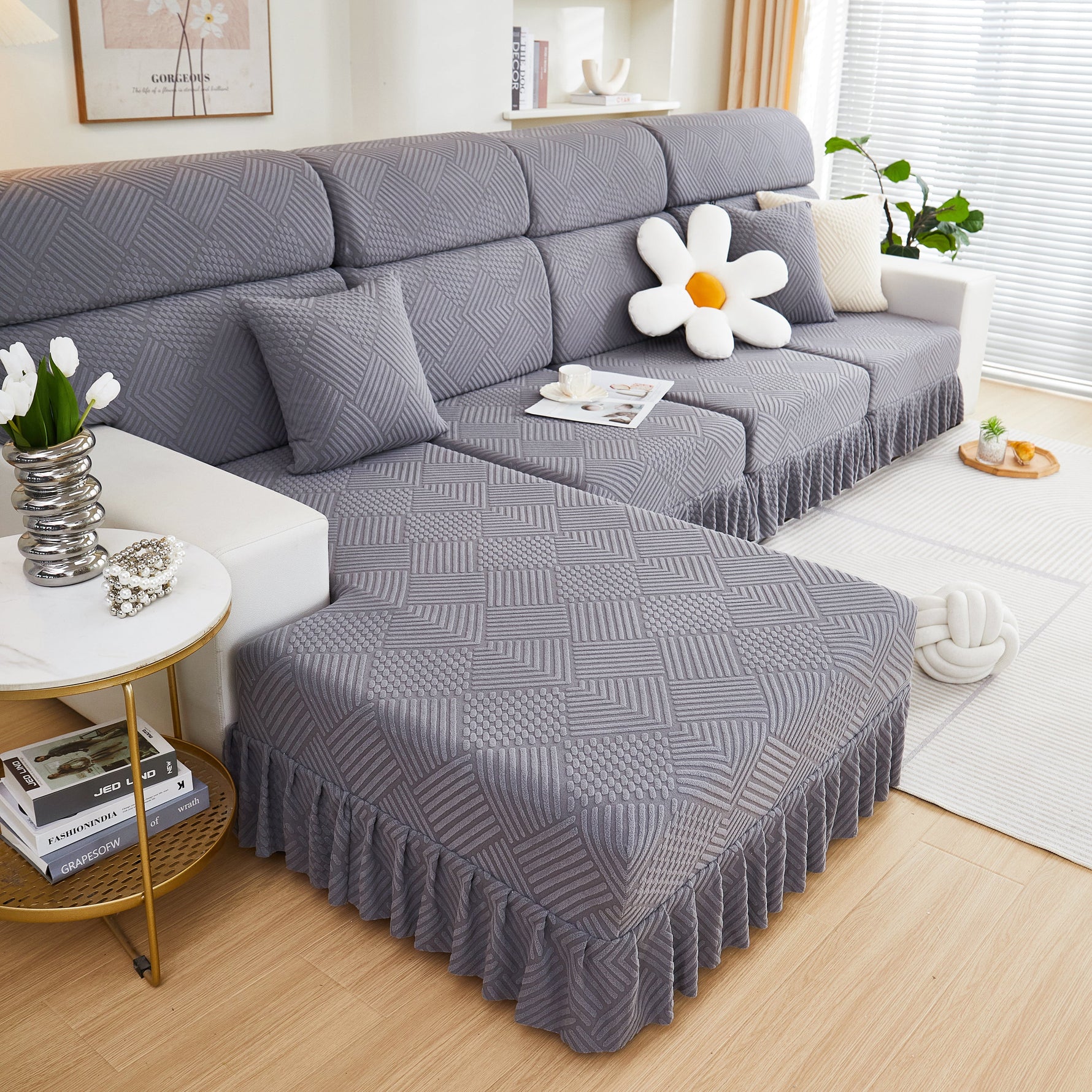 Stretch Sofa Covers for Couch Seats and Cushions, Suitable for 1/2/3/4/L Seater Sofas and Couches