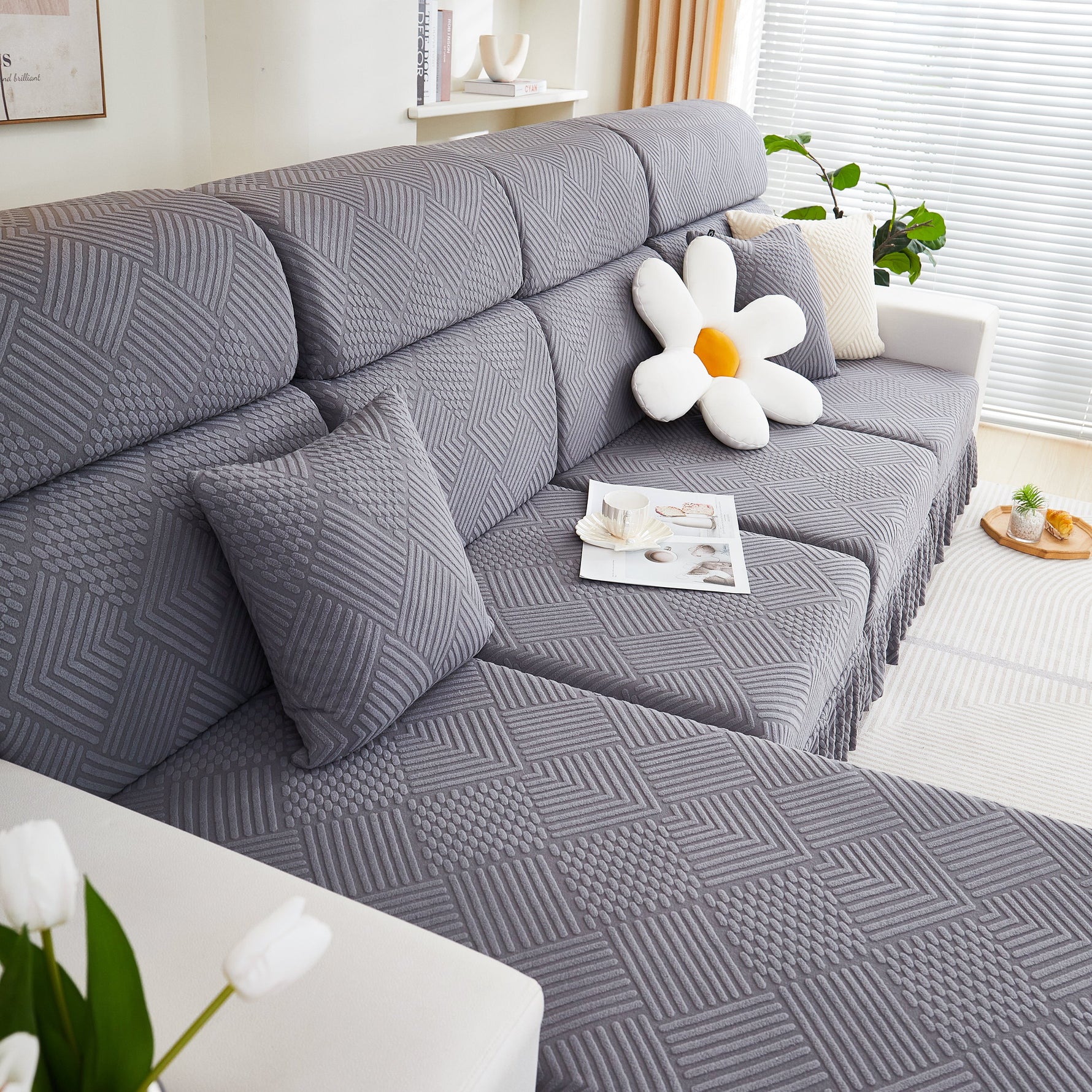 Stretch Sofa Covers for Couch Seats and Cushions, Suitable for 1/2/3/4/L Seater Sofas and Couches