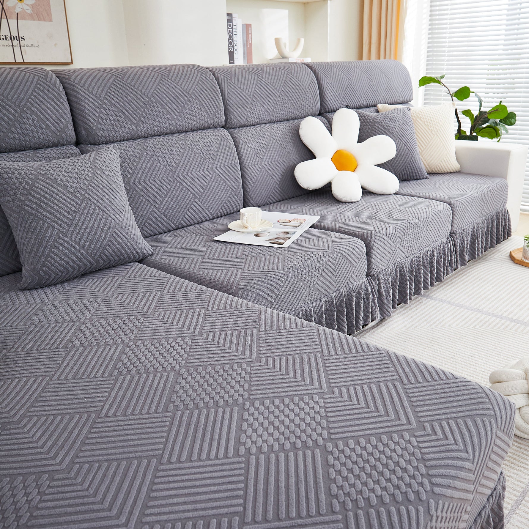 Stretch Sofa Covers for Couch Seats and Cushions, Suitable for 1/2/3/4/L Seater Sofas and Couches