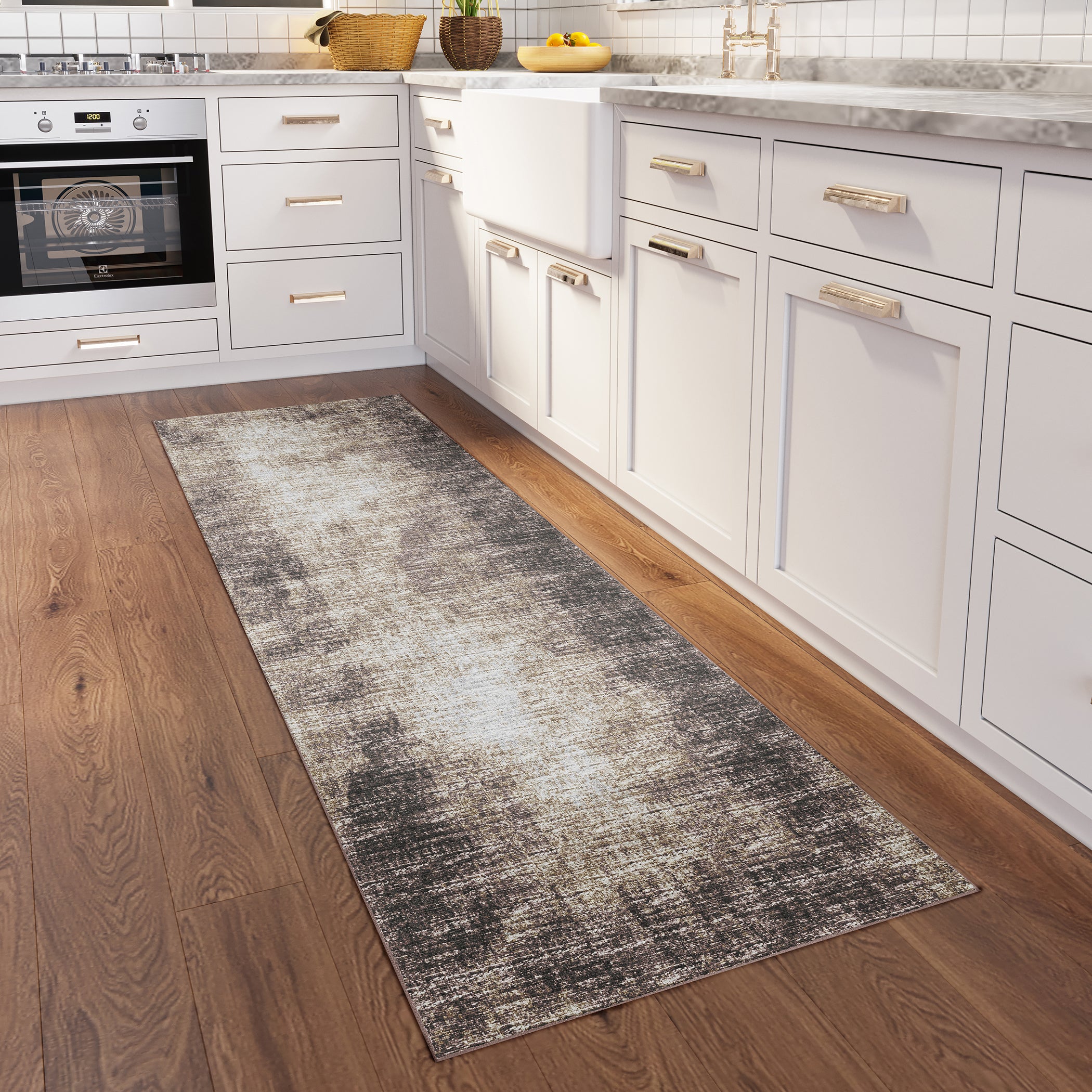 Indoor/Outdoor Transitional WL1 Taupe Brown Rug 2'6" x 10' #shape_Runner