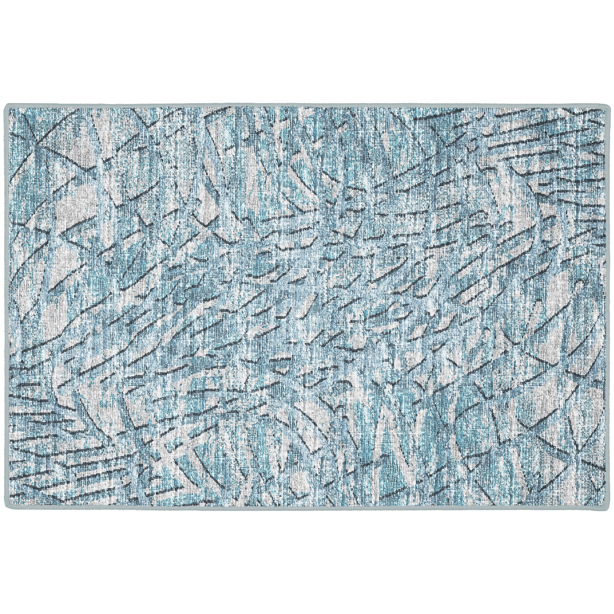 Indoor/Outdoor Transitional WL2 Indigo Blue Rug 2' x 3' #shape_Rectangle