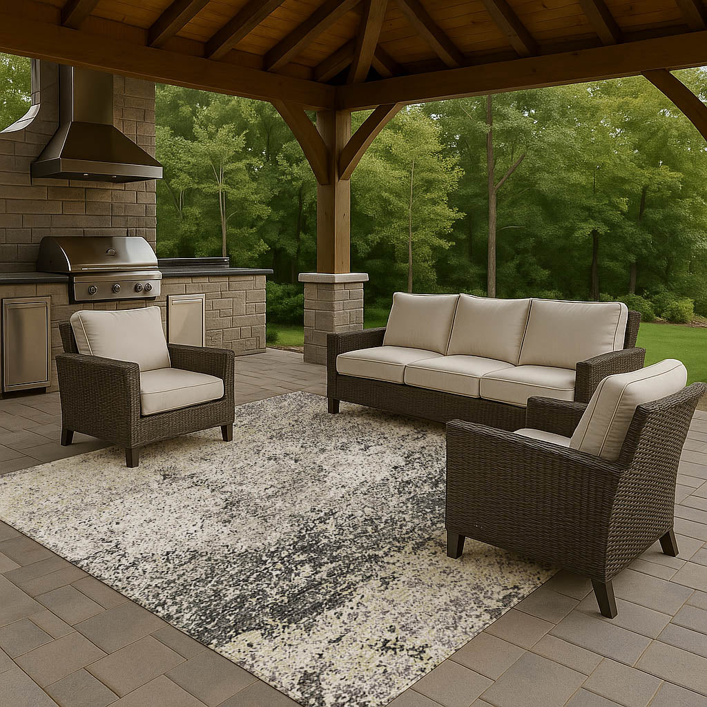 Indoor/Outdoor Transitional WL3 Graphite Gray Rug 3' x 5' #shape_Rectangle