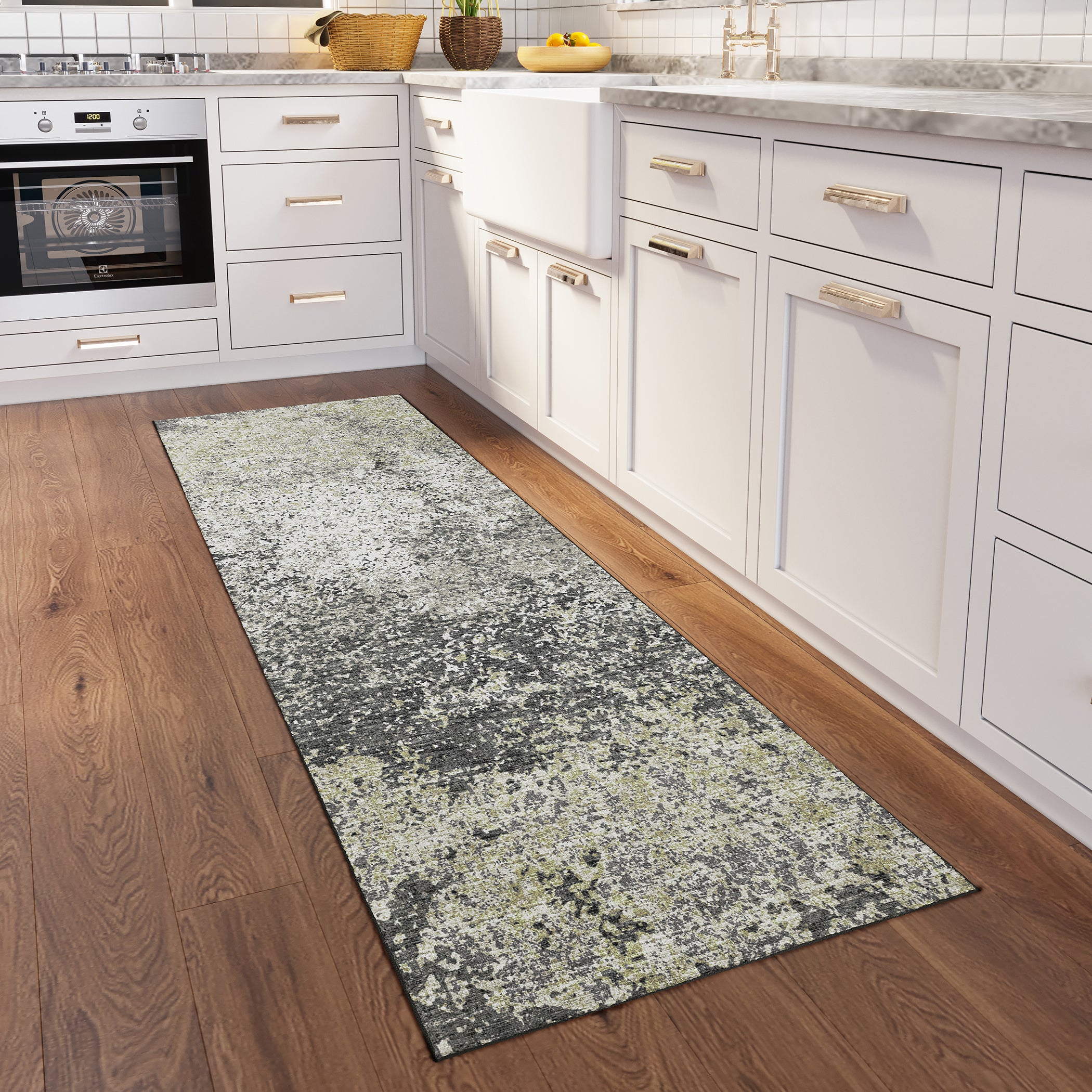Indoor/Outdoor Transitional WL3 Graphite Gray Rug 2'6" x 10' #shape_Runner